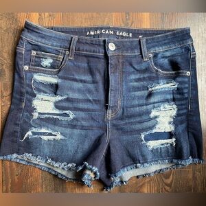 American Eagle- Hi-Rise Shortie Denim Shorts